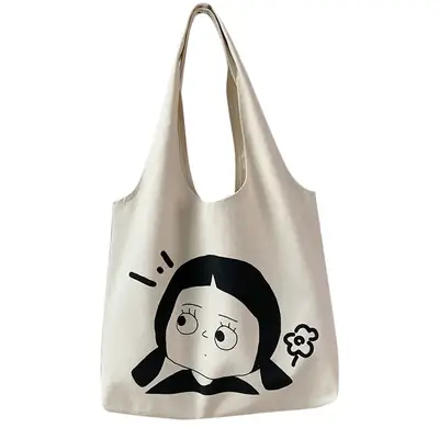 Cute Cartoon Canvas Shoulder Bag for Women