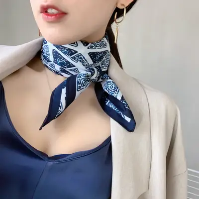Gaohe Geometric Scarf 90cm Large Square Muslim Women