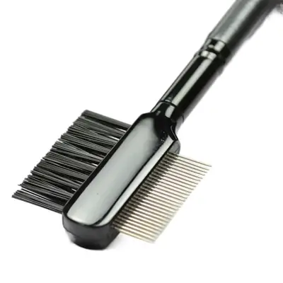 Black Steel Eyelash Comb for Double-ended Precision Application