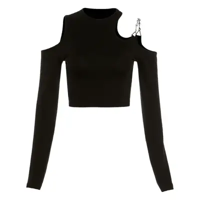 European Station 2021 Slim Fit Off Shoulder Long Sleeve T-Shirt for Women