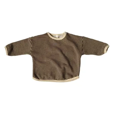 Kids Korean Style Striped Hemmed Sweatshirt