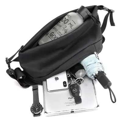 Men's Waterproof Crossbody Bag Black Multifunctional
