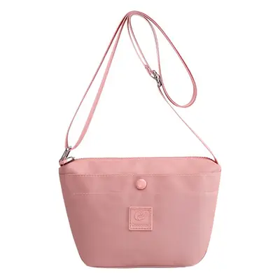 Green Nylon Women's Shoulder Bag with Zipper Compartment
