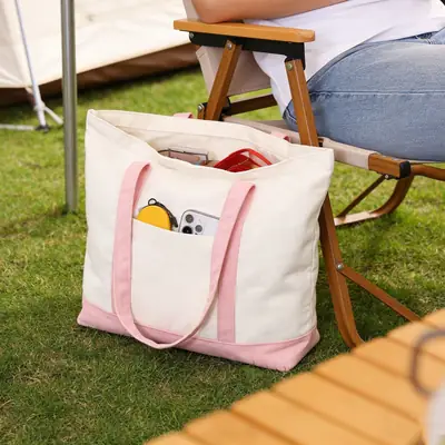 Cotton Canvas Shopping Bag Large Capacity 36cm