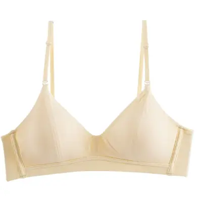 Anfeiya girl underwear junior high school student Lanjing modal small chest push up bra French thin cup back buckle bra