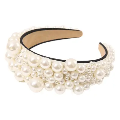 European American Large Pearl Headband for Women