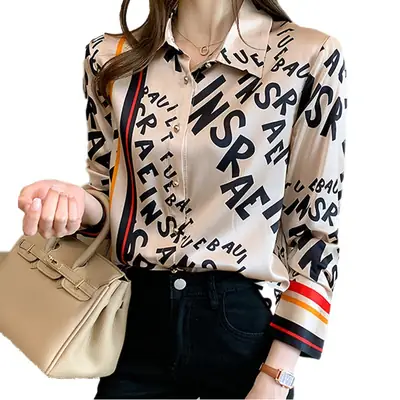 Fashion Letter Printed Long Sleeve Shirt 2022 Spring Summer