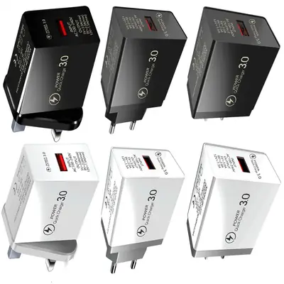 3A QC3.0 USB Fast Charging Adapter for European & American Markets
