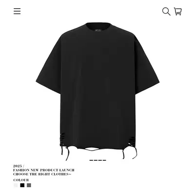 Men's 250g Heavy Tide Printed T-Shirt Black