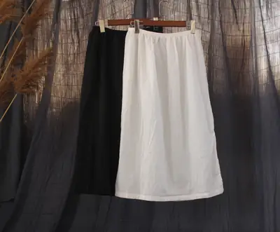 White Cotton Layered Petticoat Half Skirt Set