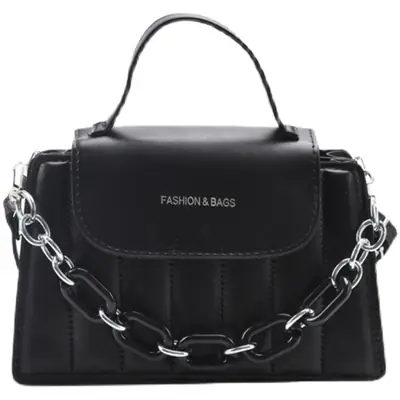Red Korean Style Mini Shoulder Bag with Thick Chain
