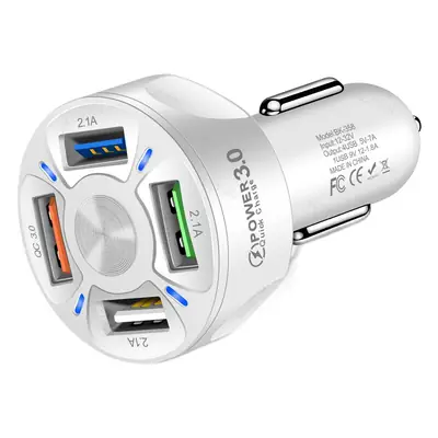 Wholesale 4USB Fast Charging Car Charger White Black