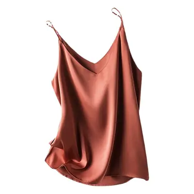Women's Silk Camisole White Black All Match Small