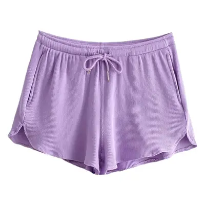 Women's Wide Leg Casual Shorts Black Grey Purple