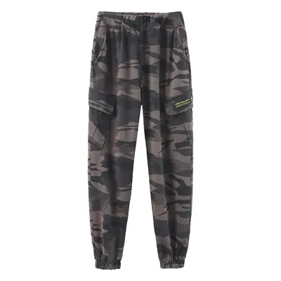 Men's Camo Knitted Jogger Pants with Elastic Waist