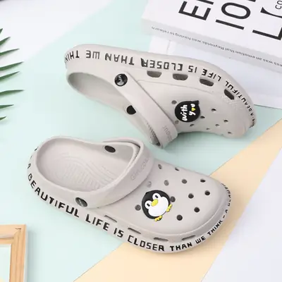 Women White Cut Out Clogs Summer Sandals 1823