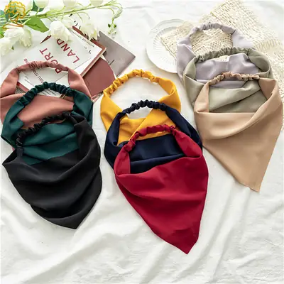 Yellow Chiffon Triangle Hair Band for Women