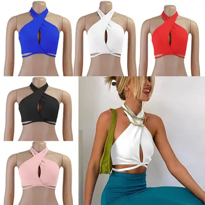 Red Backless Sleeveless Bra Top for Women