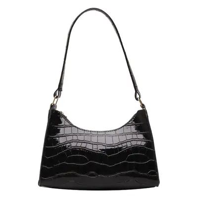 Yellow Croc Texture Shoulder Bag for Women 2023