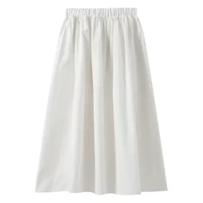 White A-Line High Waist Skirt for Women 2022