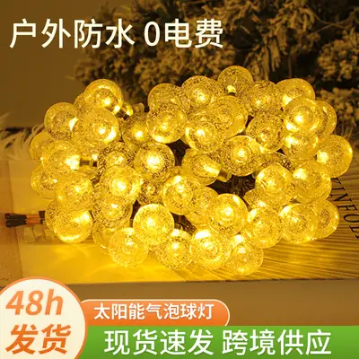 Solar Bubble Light String for Outdoor Camping & Decor