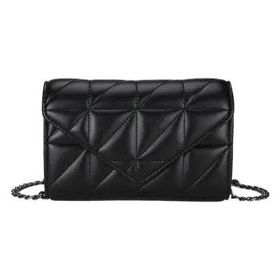 Small Black Quilted Chain Crossbody Bag for Women