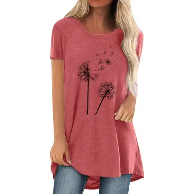 Women 2 Dandelion Print Plus Size T-Shirt