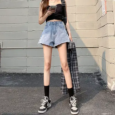Women's Thin Denim Shorts High Waist Slimming 2021
