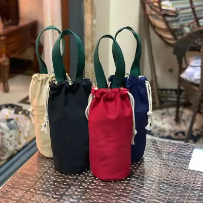 Drawstring Flap Pocket Pants Water Cup Bag Set