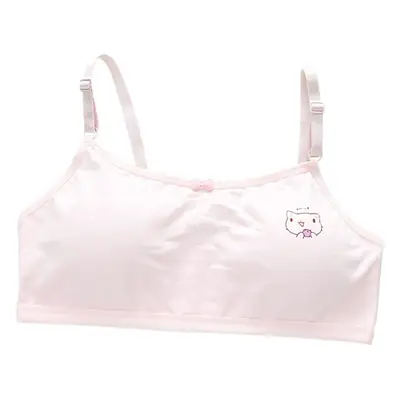 White Cartoon Print Cotton Bra with Shoulder Strap