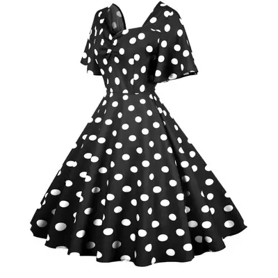 Red Polka Dot 50s Waist Slimming Dress for Girls