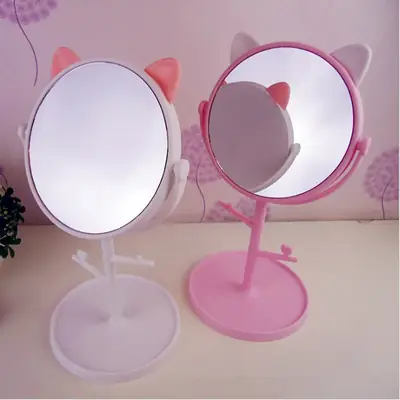 Cat Ear Makeup Mirror with Rotatable Design