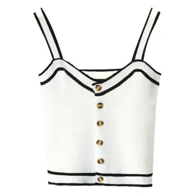 Women Red Knitted Camisole Summer Casual Top