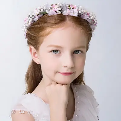 Korean Girl's Floral Crystal Hair Belt for Princess Style