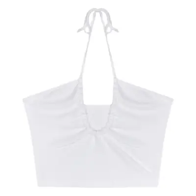 Women's Black Low Cut Drawstring Camisole with Multi-Wear Bag