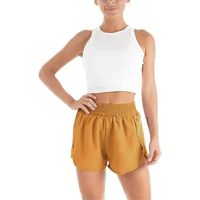 Women's Elastic Waist Running Shorts Purple Loose Fit