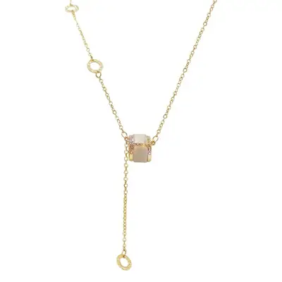 Small Man Waist Opal Necklace 2021 New Women's Light Luxury Niche Collarbone Chain ins Cold Style Fashion Pendant