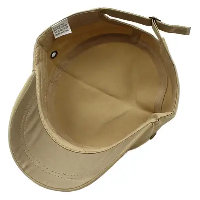 Men's Pure Color Cotton Sun Hat Two Hole Flat Top