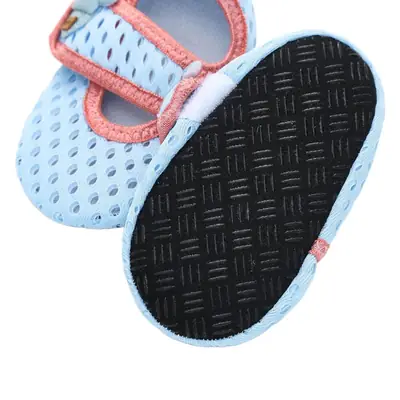 Breathable Mesh Toddler Socks Light Blue Orange