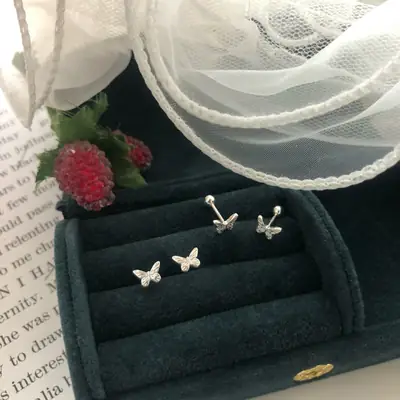 S925 Sterling Silver Butterfly Earrings for Women