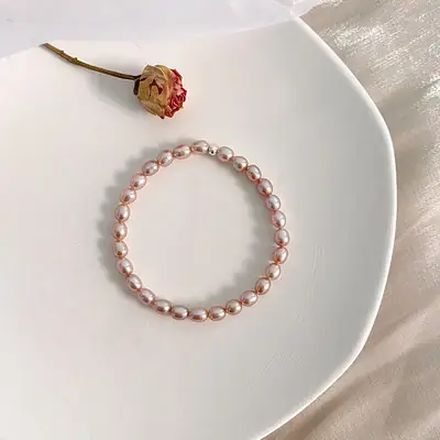 Freshwater Pearl Bracelet 4-5mm Elastic Rope Design