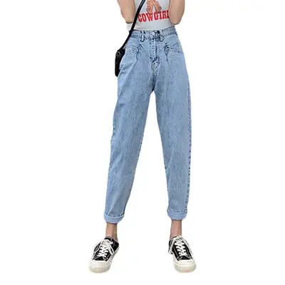Women High-Waist Slim-Fit Cropped Denim Pants