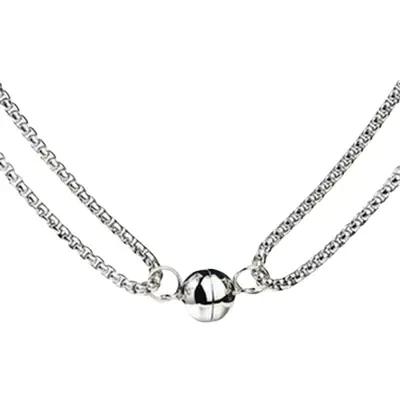 Magnetic Astronaut Necklace for Men Women Silver Chain
