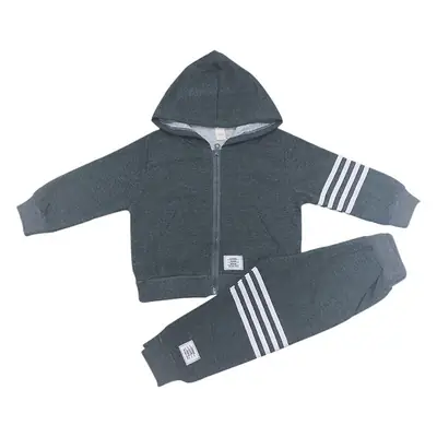 Boys Spring Outfit Set Grey Striped Toddler Clothing