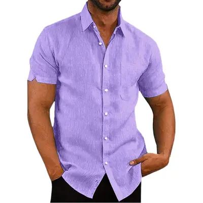 Men's 2025 Button Short-Sleeve Shirt Green