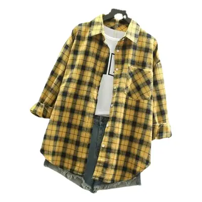 Red Plaid Korean POLO Collar Shirt for Men