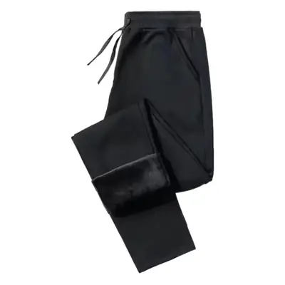 Men's Black Sweatpants with Flame Finish