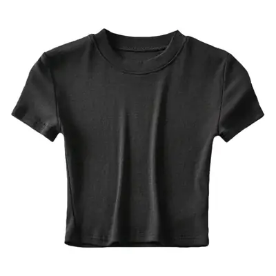 Women White Round Neck T-Shirt 2023 Summer