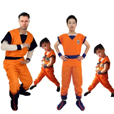 Orange Dragon Ball Kids Suit Halloween Cosplay Gold