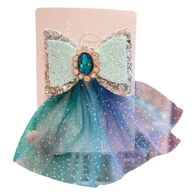Blue Ice Princess Hairpin with Snowflake Crown
